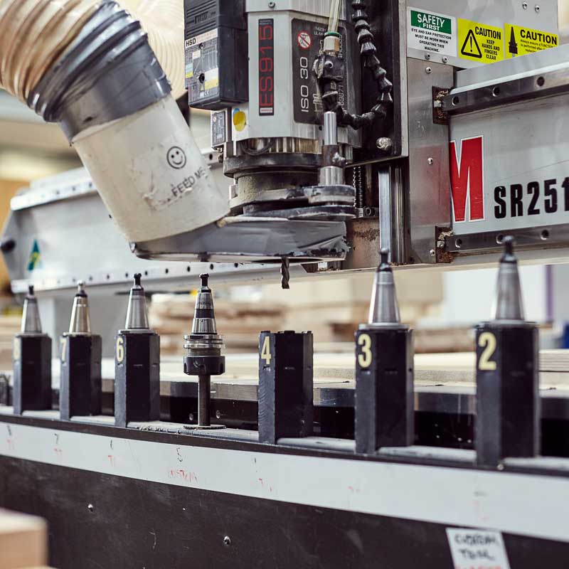 The tool changer on the CNC