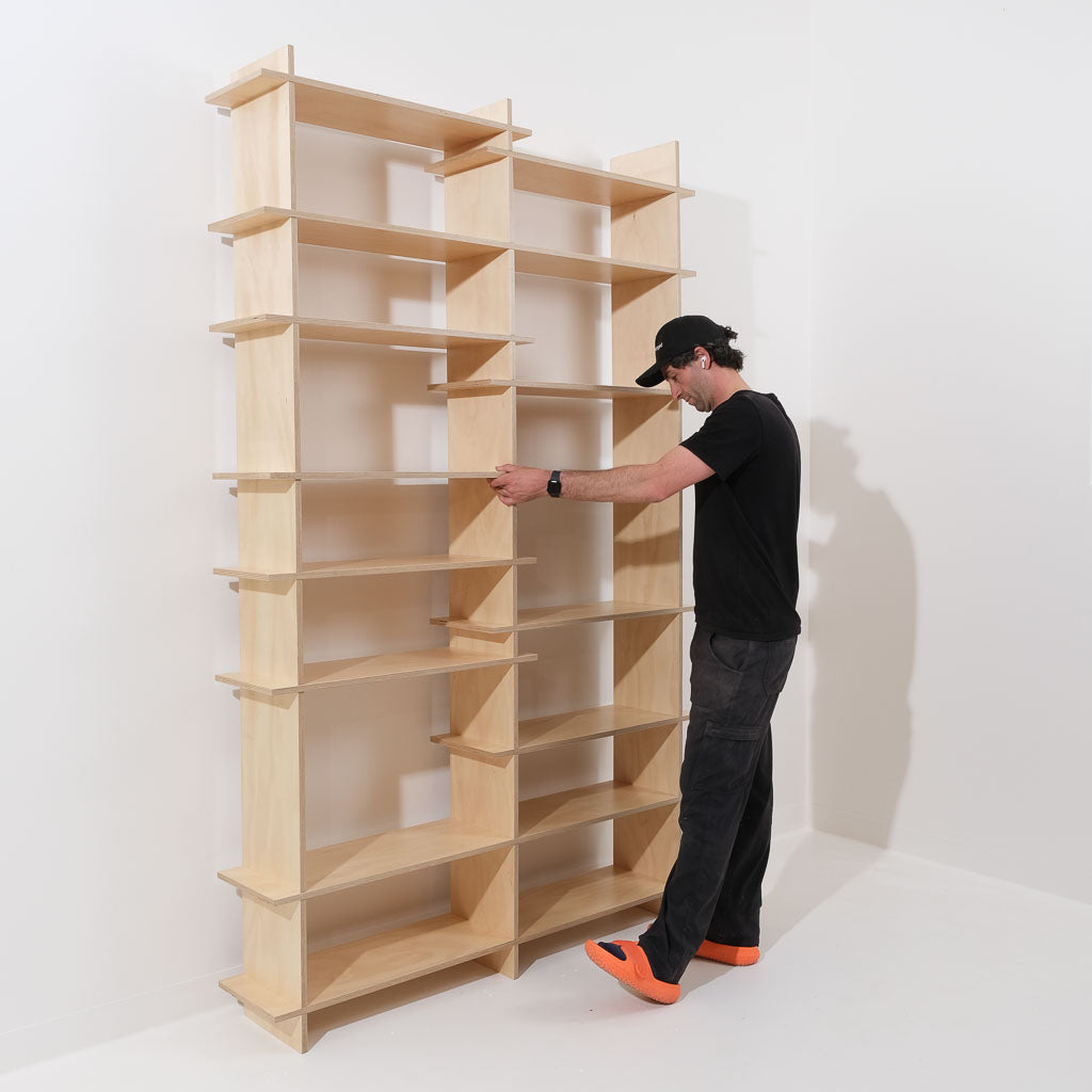 Jem putting a 3UR The Shelves into place